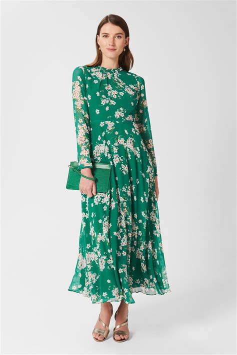 Buy Hobbs Green Rosabelle Silk Dress From The Next Uk Online Shop