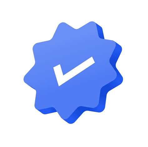 3d Verification Badge Icon Element For Verified Account Vector White Check With Blue Badge