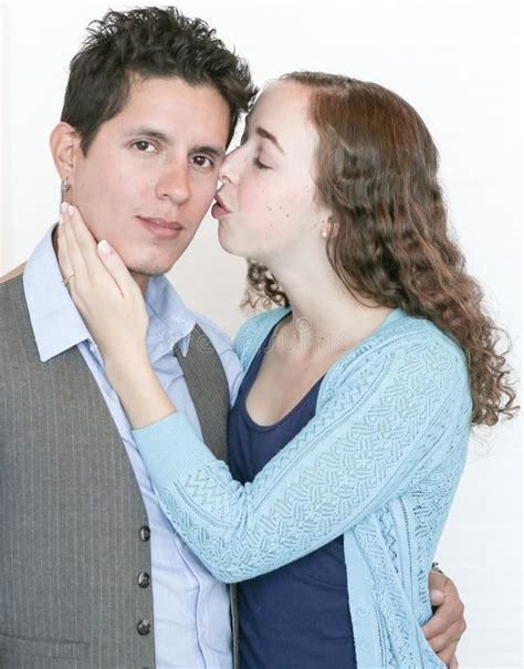 Girl Kissing Guy Stock Photo Image Of Couple Love Female 95397496