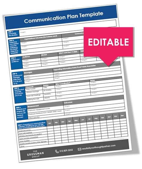 Free Template Communication Plan Template The Grossman Group