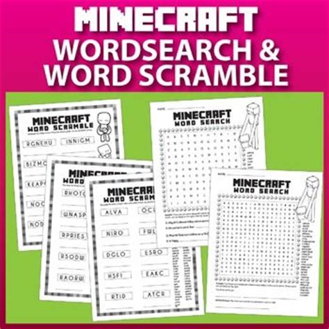 Minecraft Word Search And Word Scramble Minecraft Classroom