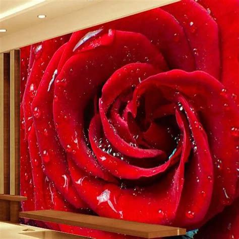 Romatic Red Rose Flower Murals Photo Wallpaper 3d Mural Large Wedding