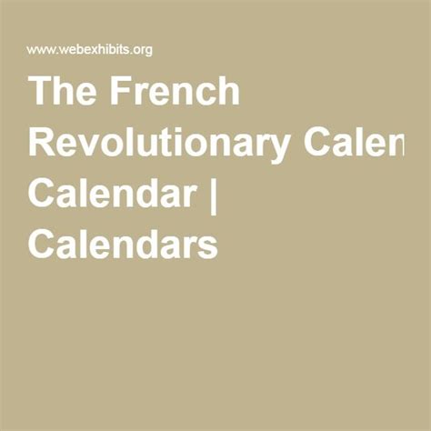 The French Revolutionary Calendar Calendars French Revolutionary