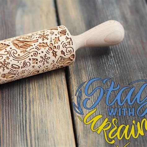 Kaleidoscope Pattern Laser Cut Wooden Embossing Rolling Pin Etsy