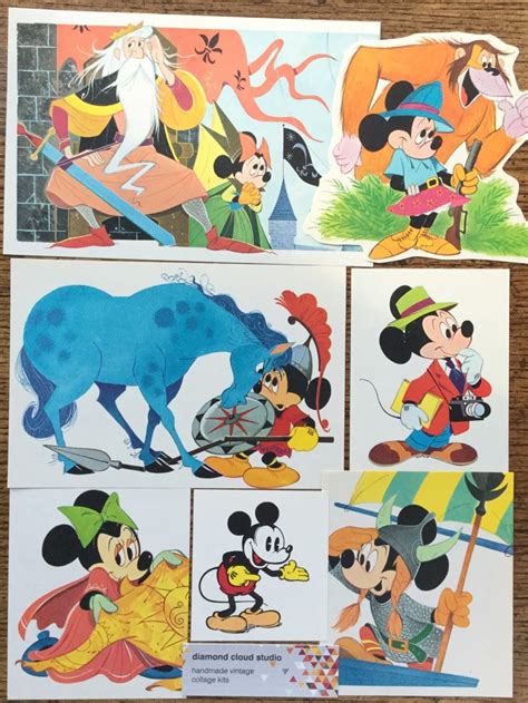 Mickey Mouse Disney Cartoons Vintage Collage Scrapbook And Etsy