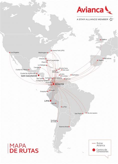 Avianca Mapa Rutas 2016 Columna Vip