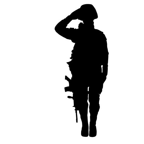 Army Soldier Salute Silhouette Army Military