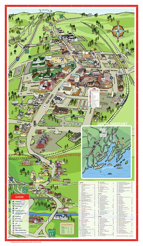 Freeport Maine Map Of Outlets Map Vector
