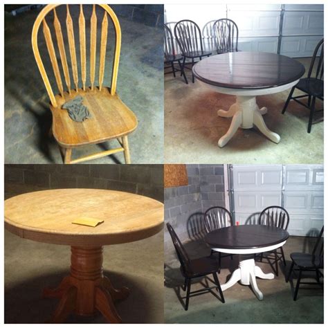 Last week, i completed this fun kitchen table and chairs makeover. Kitchen table redo, Kitchen table oak, Wood furniture diy