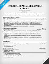 Photos of Healthcare Management Resume Sample