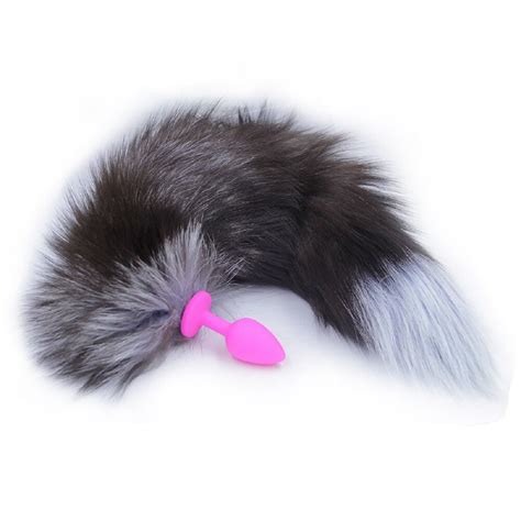 Anal Butt Plug Faux Fur Fox Bunny Cat Tail Couples S M Bdsm Sex Toy For Women Plug Foxtail Pink