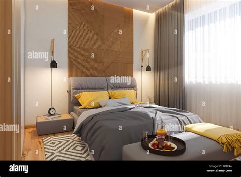 3d Illustration Bedroom Interior Design Concept Visualization Of The