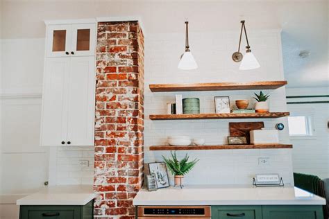 Kitchen Space With Exposed Red Brick Chimney | HGTV
