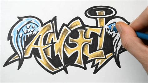 How To Draw Angel In Graffiti Writing Rough Sketch Demonstration