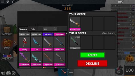 Mm2 values list version 8.2 credit to slousee and jimmy for help this murder mystery 2 value list will stay updated with. How To Get The Denis Knife Roblox Murder Mystery 2 - Free ...