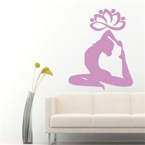 Lotus Wall Decals Sport Girl Pilates Vinyl Sticker Decal Yoga Studio