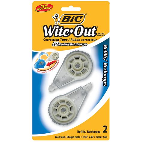 Bic Wite Out Ez Refill Correction Tape Refills White 2pk Grand And Toy