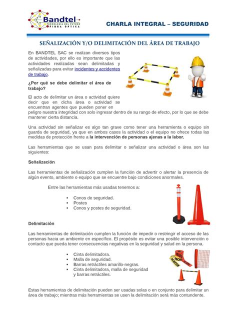 Charla Integral Civil Work Junio SeÑalizaciÓn Yo DelimitaciÓn Del