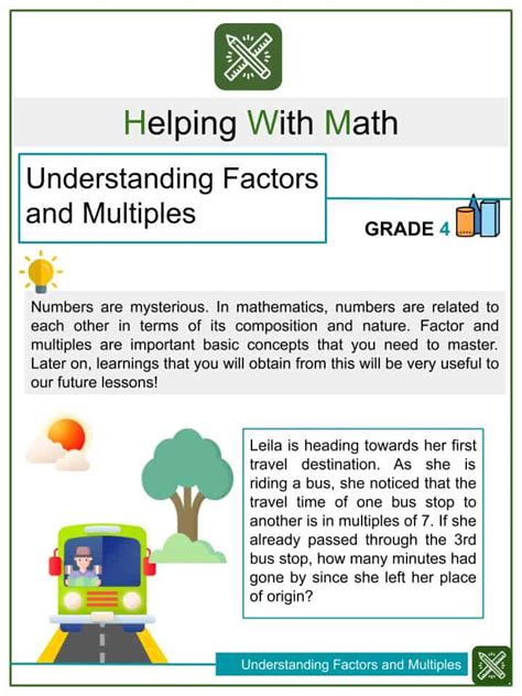 Factors And Multiples Worksheets