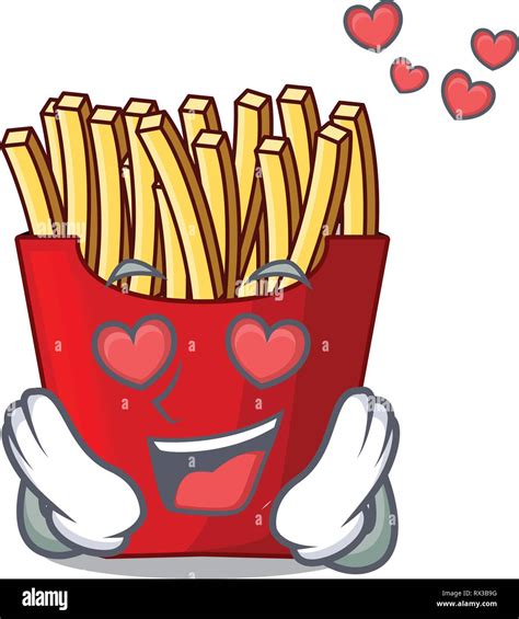 In Love French Fries Wrapped In Cartoon Shapes Stock Vector Image And Art Alamy