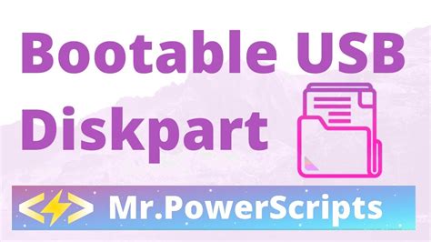 Prepare A Bootable Volume Usbhdd With Diskpart On Windows Youtube
