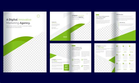 8 Page Green Business Brochure Template 695683 Vector Art At Vecteezy