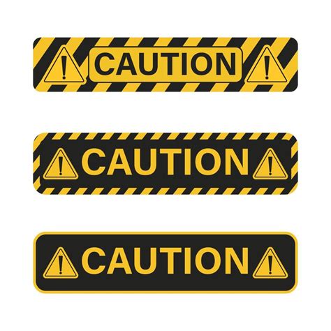 Caution Danger Sign Set With Yellow And Black Color Warning Sign For