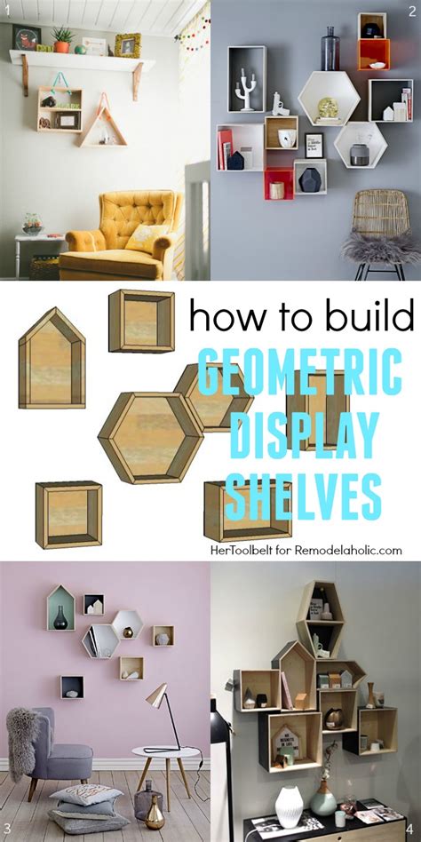 You can keep the books lying sideways one on top of another in case you think keeping them as shown in the picture might be damaging to the binding. Remodelaholic | DIY Geometric Display Shelves