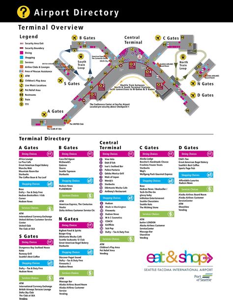 Wash down standard bar food with a variety of cocktails while cheering on your favorite sports teams. Seatac airport map food - Map of Seatac airport food ...