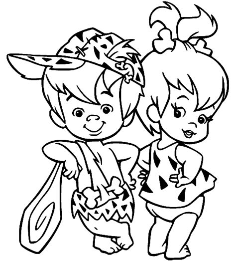 Bamm Bamm And Pebbles Coloring Page Free Printable Coloring Pages