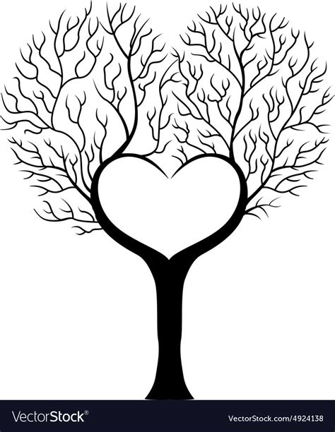 Tree Branch In Shape Heart Royalty Free Vector Image