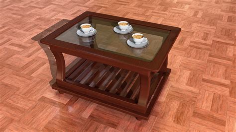 Wooden Tea Table 3d Model Check It Out Finished Projects Blender