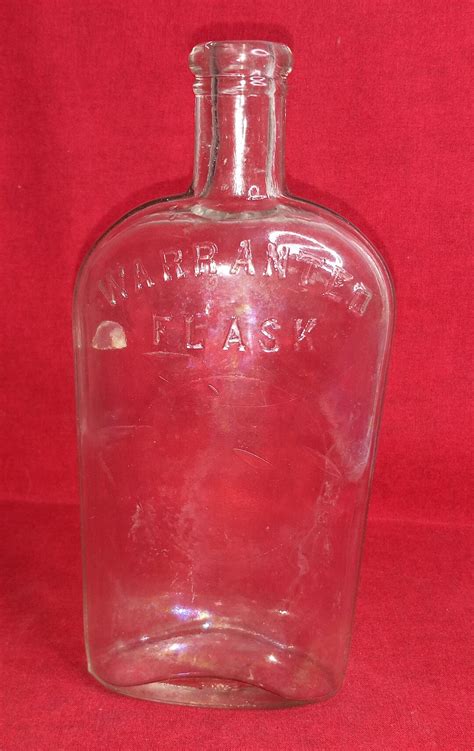 Warranted Flask Clear Glass Bottle 1800s Antique Ap6 Etsy