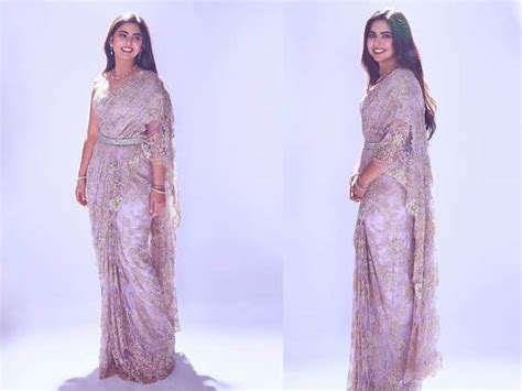 Isha Ambanis Lace Sari Is Perfect For Your Pre Wedding Rituals