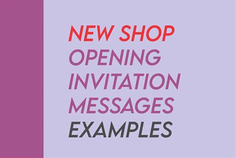 60 Samples Of New Shop Opening Invitation Message To Customers