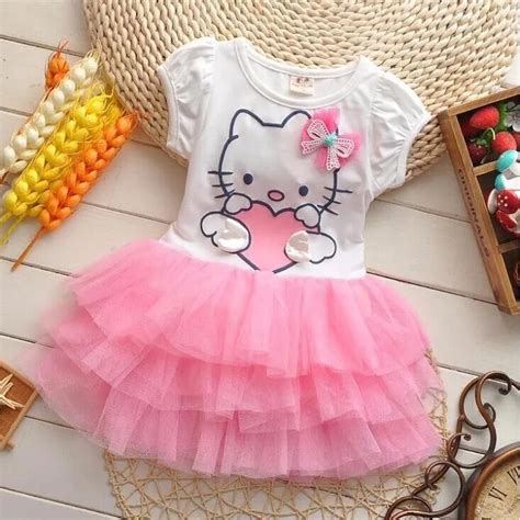 2018 Cute Dresses For Toddler Cotton Hello Kitty Cartoons Cupcake Tutu