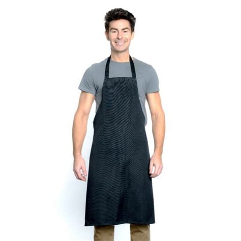 chef approved 1670263bk bib apron 34 x 34 no pockets