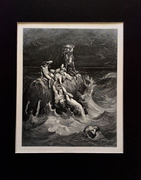 1870 Antique Engraving Gustave Doré Bible Genesis The Deluge Etsy