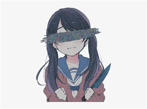 Anime Girl Aesthetic Tumblr Knife Glitch Noeyes Freetoe Kawaii Anime