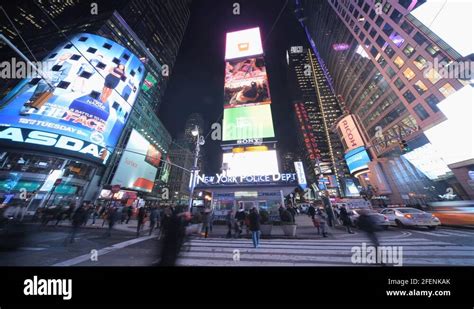 Times Square New York City At Night Time Lapse Fast Time Lapse Neon