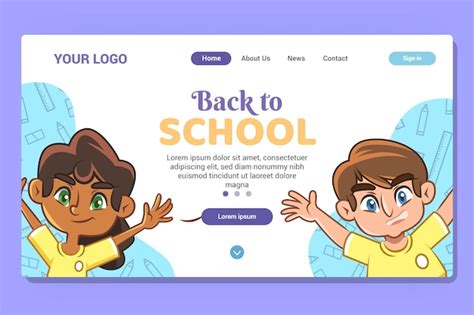 Free Vector Back To School Homepage Template