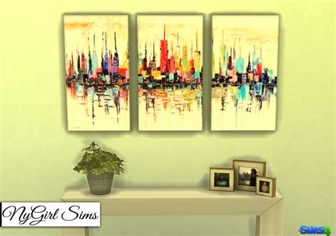 Nygirl Sims 4 Cityscapes 3 Piece Canvas Art