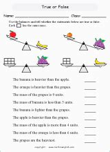 mass and weight measurement math worksheets for primary