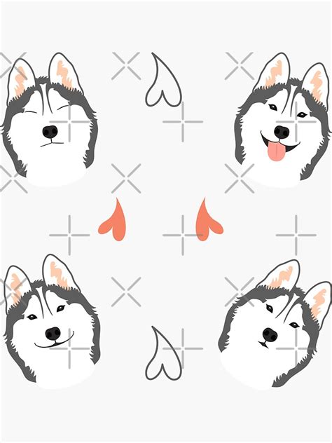 Siberian Husky Dog Emoji Sticker For Sale By Lulupainting Redbubble