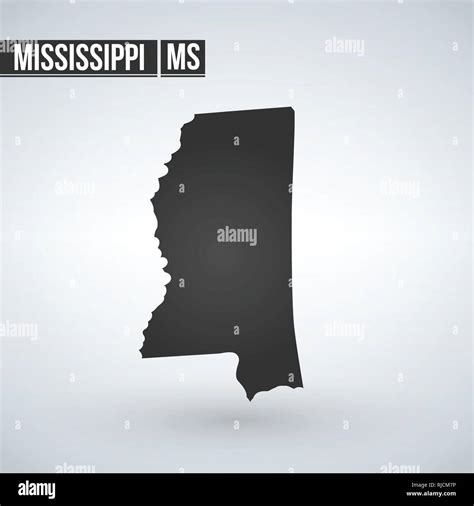 Map Of The Us State Of Mississippi On A White Background Stock Vector