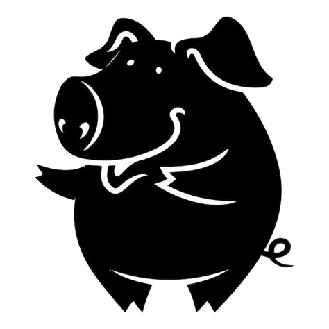 Premium Vector Black Pigs Silhouette