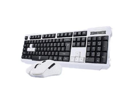 Corn Black And White Multimedia Gaming Keyboard And Mouse With
