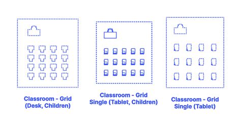 Classroom Grid Single Tablet Children Dimensions And Drawings