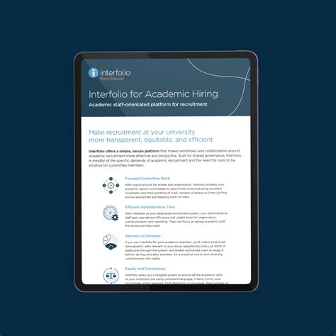 Fact Sheet: Interfolio for Academic Hiring - Interfolio