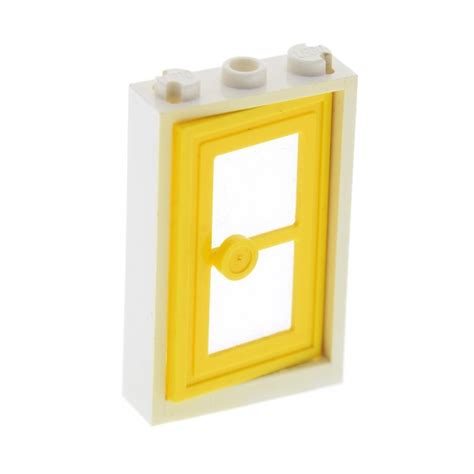 1x Lego Tür Rahmen weiß 1x3x4 Tür Blatt gelb Zarge Haus 7930 3579